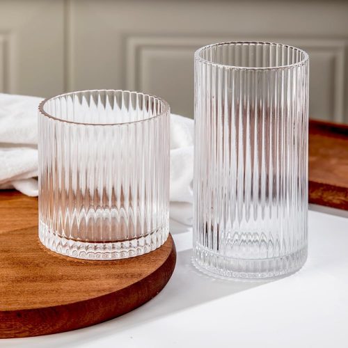 Handcrafted Bubble Glass Glass Cup Set with Artisan Blown Glass